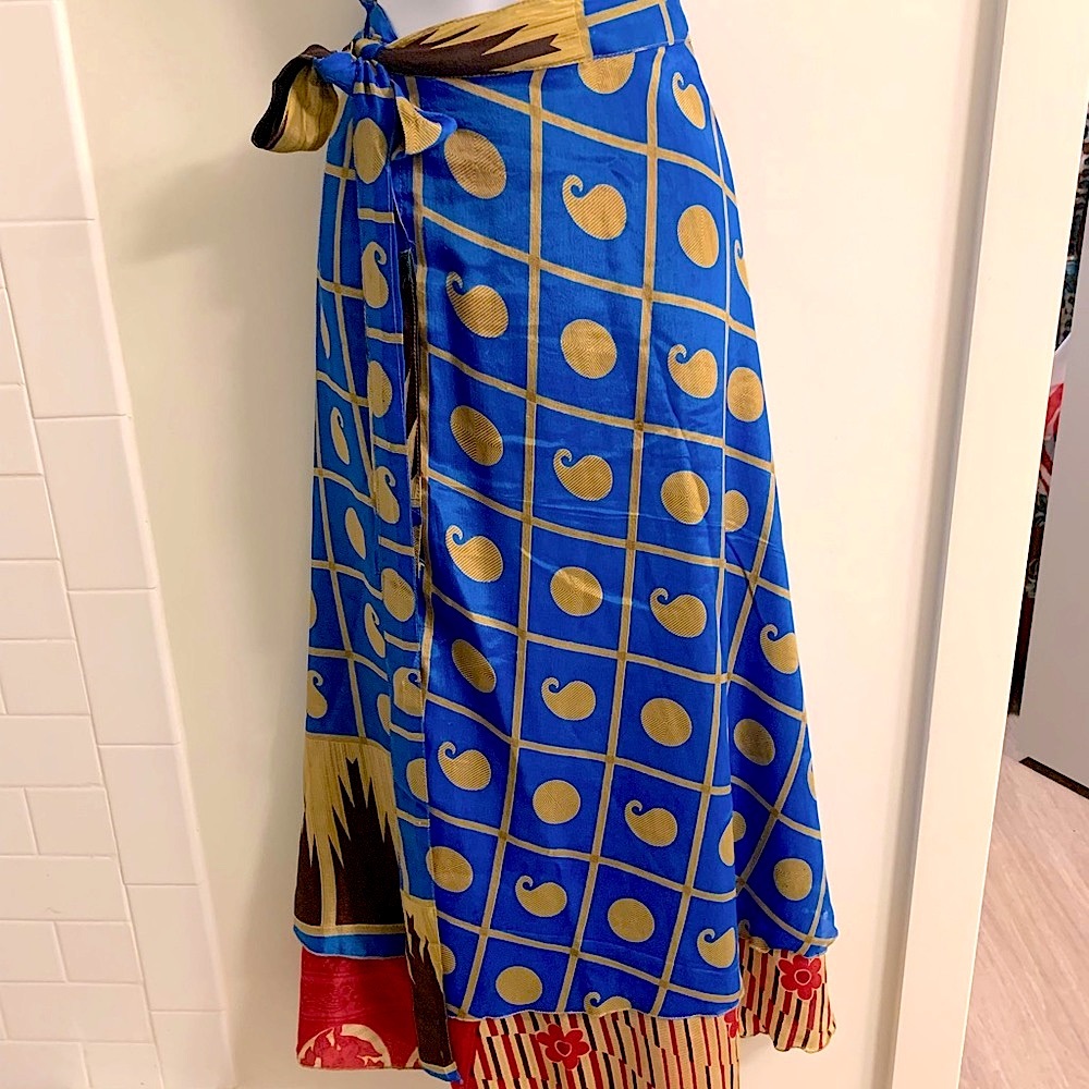 Boho reversible wrap skirt